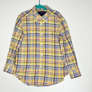 Ralph Lauren Plaid Oxford Button Down Long Sleeve Shirt Boys Size 5